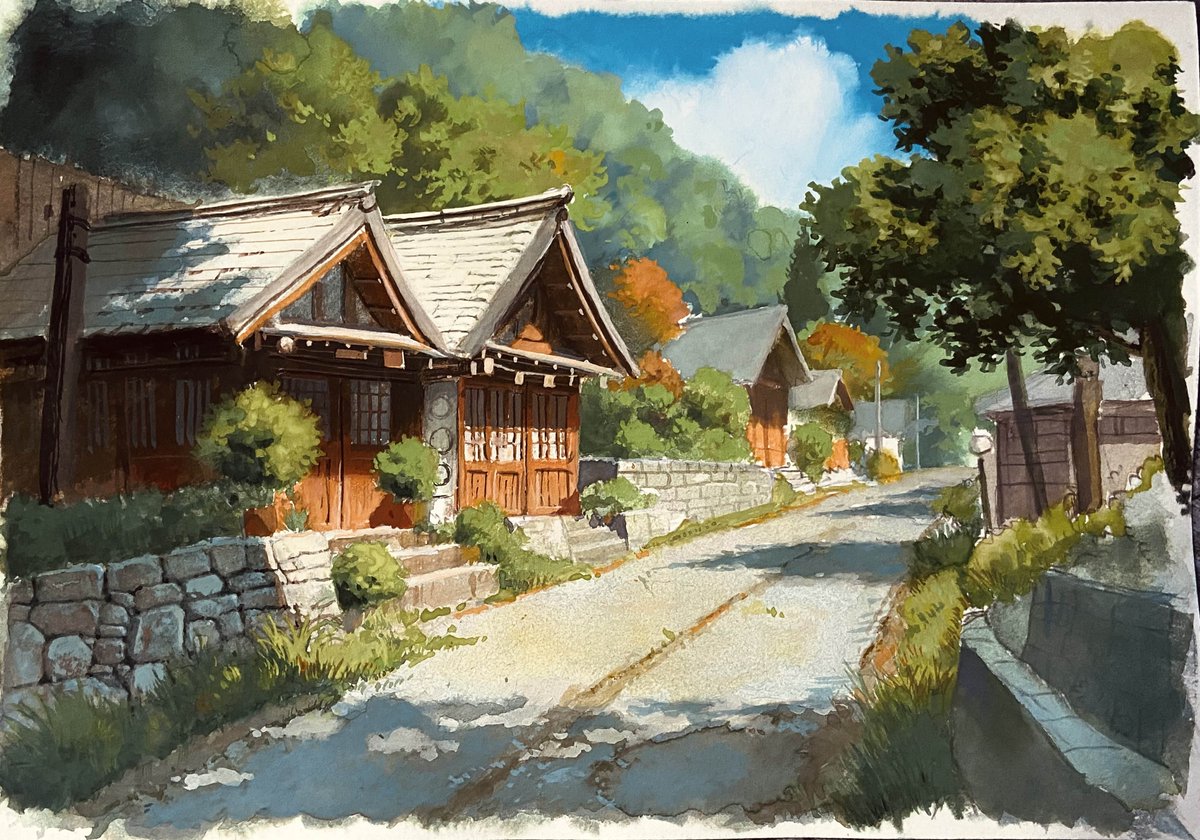 hoseki_raito's tweet image. step by step to painting 
tutorial

#art #painting #2d #PortfolioDay #artwork #ghibli
