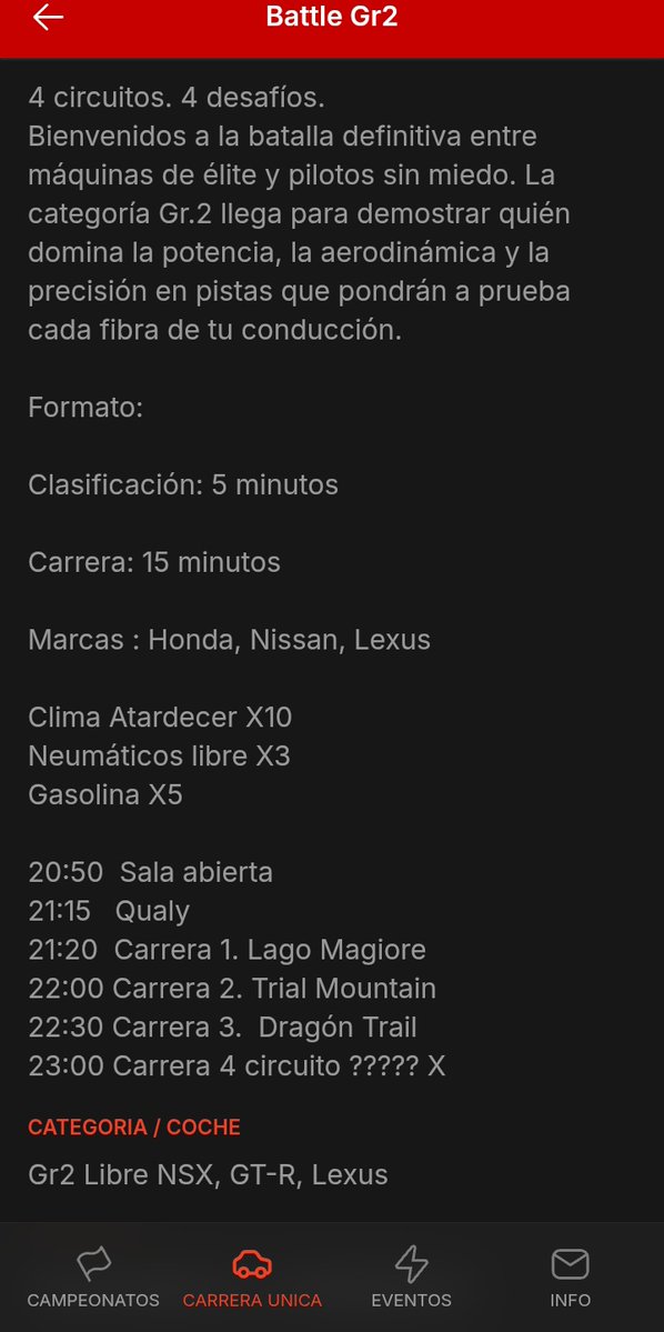 Portu98 (@ktm98ptara) on Twitter photo Te gusta la velocidad???
<a href="/thegranturismo/">Gran Turismo</a>
No te pierdas esta batalla 💥
4 carreras el día 21/08/25
Inscripciones en 👇 solo 15 Plazas
campeonatos-gt7-o3qs.glide.page Te gusta la velocidad???
<a href="/thegranturismo/">Gran Turismo</a>
No te pierdas esta batalla 💥
4 carreras el día 21/08/25
Inscripciones en 👇 solo 15 Plazas
campeonatos-gt7-o3qs.glide.page
