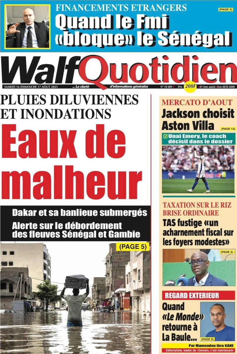 L’image d’illustration utilisée par Walf quotidien date de 2021 voilà qui témoigne du manque de rigueur dans la presse. Alors, que le quotidien avait la possibilité d’en prendre une hier.