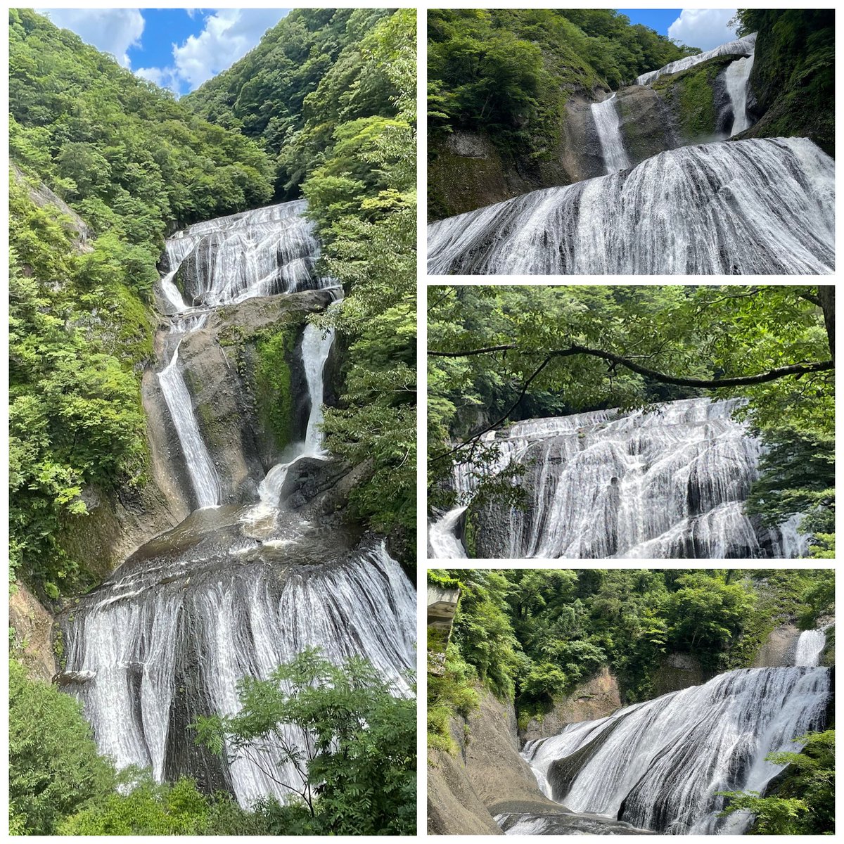 miri40217321's tweet photo. 滝を見に行こうという話になり､いくつか出した候補の中から袋田の滝に決定

迫力ある滝の音
段によって水の流れと力強さがそれぞれ違う滝をいろんな高さと角度で堪能
気温が高くて大汗かいたけど､
この日は道中で見た川も視界いっぱいの緑も穏やかで､自然から癒しをたくさん貰えた良い1日だった☺️ https://t.co/7FGK3AxVQG
