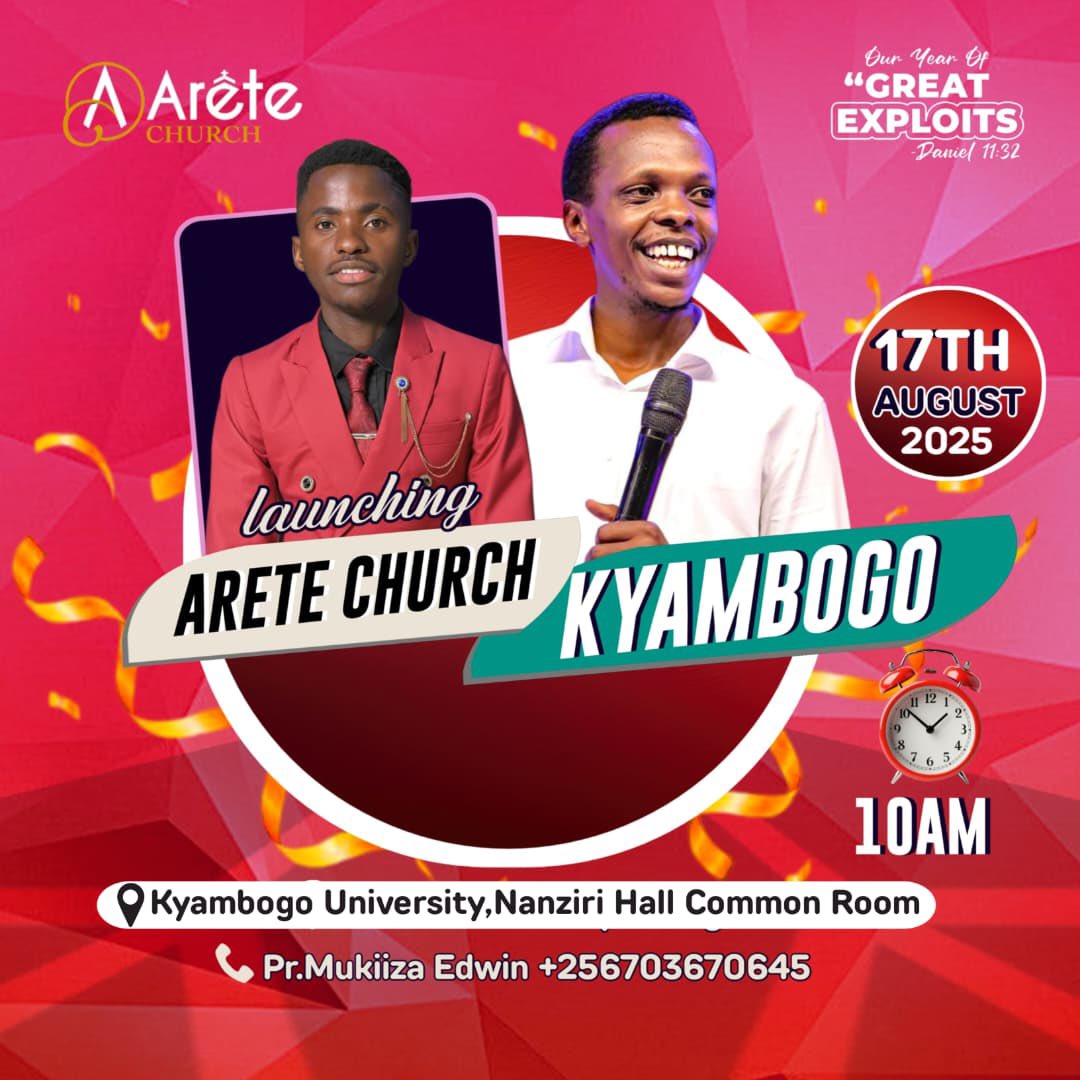 See the Light; Kyambogo

This Sunday 17/08/2025
We are Launching Arete Church Kyambogo