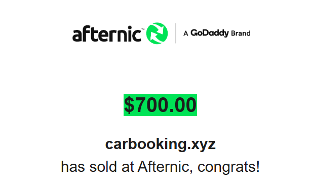 From a $15 parking ticket to a $700 ride. 🚘
 CarBooking(dot)xyz sold in 7 months - inbound via @Afternic.
Domains really are the best kind of vehicles. 😉 #DomainSales #DomainInvestor #DomainFlipping #DomainSold