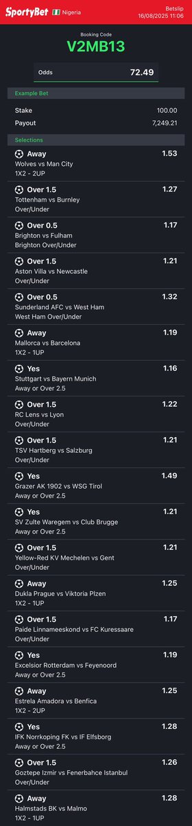 70 odds for today
Let’s go green ✅🍀

V2MB13
<a href="/Corrosivetips/">Oghene Corro</a> <a href="/VekTips/">Vek_Nation</a> <a href="/betgains/">Betgains☘️ 🇲🇿🇲🇿</a> <a href="/7Zz________/">TipSt⭐️r Converter</a> <a href="/Ada_Daddyya/">Ada B 💕</a> <a href="/LouieDi13/">B I G L O U I E 🫵🏾</a> <a href="/MegaGreat2/">Great punter🏆</a> <a href="/Logikanalysis/">Logik Analysis💡</a>