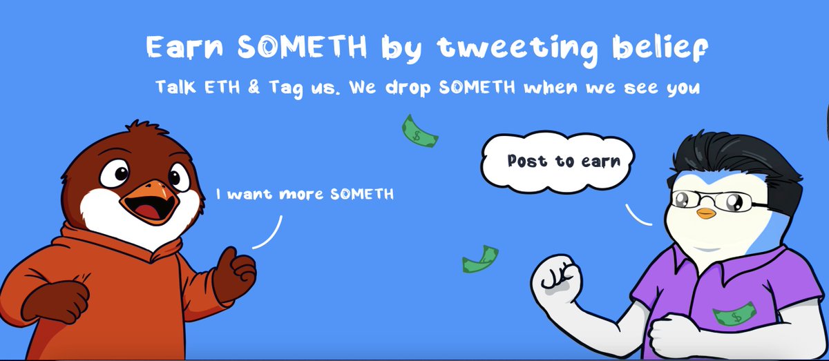 somETHing (@somethingcult) on Twitter photo SOMETH Post to Earn is Live
Believers will earn massive $SOMETH rewards
๐๐ผ๐ ๐๐ผ ๐ท๐ผ๐ถ๐ป:
1๏ธโฃ Post about $SOMETH & Tag us
2๏ธโฃ RT + โค๏ธ this tweet
๐๐ข๐ง ๐๐ฒ ๐ ๐๐ญ๐ญ๐ข๐ง๐ ๐จ๐ฎ๐ซ ๐ฅ๐ข๐ค๐๐ฌ ๐จ๐ซ ๐๐๐ฌ!โญ๏ธ
โค๏ธLike = 100K or 200K $SOMETH
๐ RT = 500K or 1M $SOMETH
The more SOMETH Post to Earn is Live
Believers will earn massive $SOMETH rewards
๐๐ผ๐ ๐๐ผ ๐ท๐ผ๐ถ๐ป:
1๏ธโฃ Post about $SOMETH & Tag us
2๏ธโฃ RT + โค๏ธ this tweet
๐๐ข๐ง ๐๐ฒ ๐ ๐๐ญ๐ญ๐ข๐ง๐ ๐จ๐ฎ๐ซ ๐ฅ๐ข๐ค๐๐ฌ ๐จ๐ซ ๐๐๐ฌ!โญ๏ธ
โค๏ธLike = 100K or 200K $SOMETH
๐ RT = 500K or 1M $SOMETH
The more