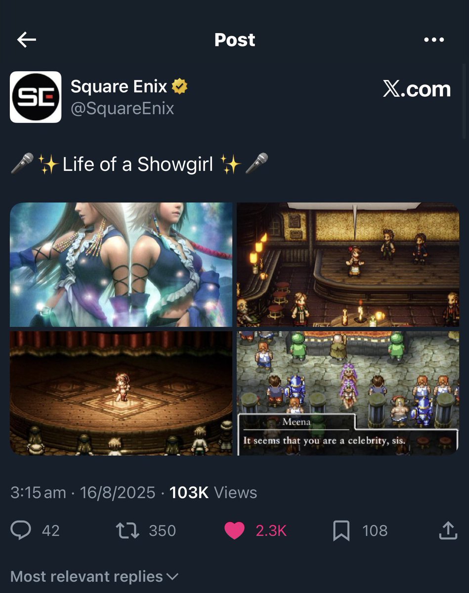 The social media intern over at Square Enix couldn’t contain their excitement anymore over Taylor. Love to see it.