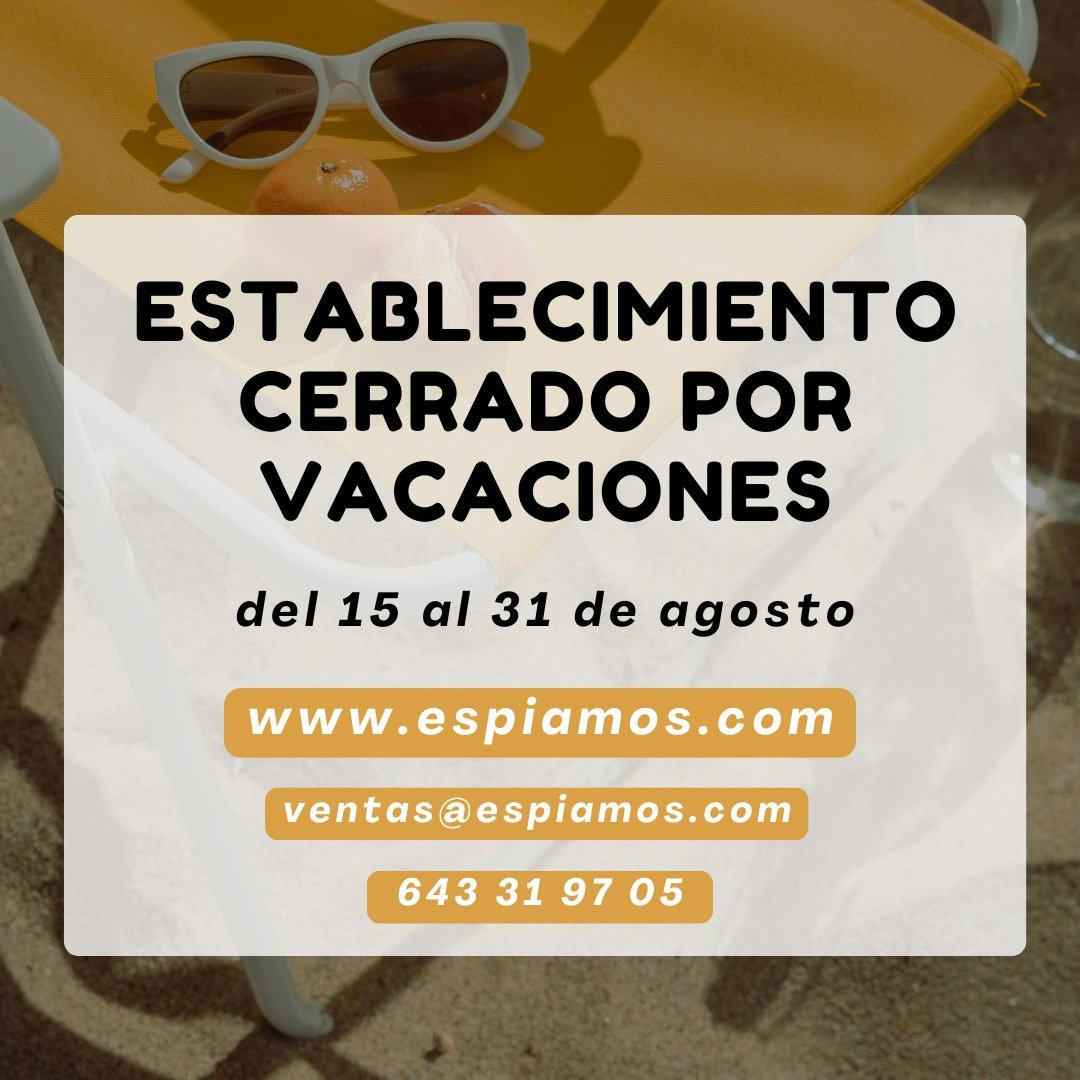 📢 Cerramos por vacaciones del 15 al 31 de agosto.
🛒 Nuestra tienda online sigue activa 👉 espiamos.com
📧 ventas@espiamos.com | 📞 643 31 97 05
¡Nos vemos en septiembre! 🌴
#CerradoPorVacaciones #Espiamos #Seguridad #Vigilancia #Protección