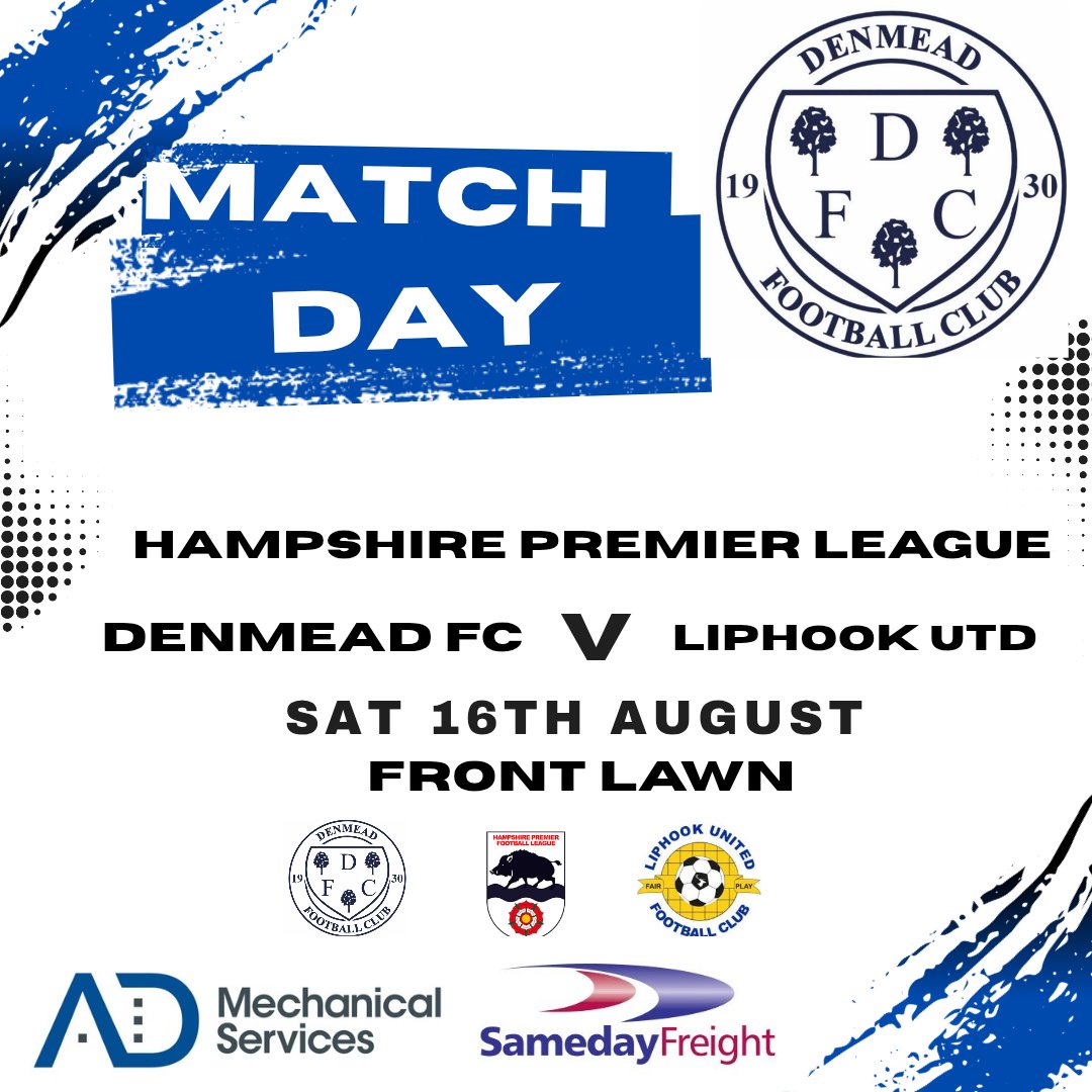 Denmead Football Club (@denmead_fc) on Twitter photo Today we welcome
<a href="/LiphookUnitedFC/">Liphook United FC</a> to front lawn.
๐ <a href="/HantsLeague/">uhlsport Hampshire Premier League</a>
๐๏ธ <a href="/LiphookUnitedFC/">Liphook United FC</a>
๐ 3pm
๐ Front Lawn
๐ PO9 5AN
๐ตโช๏ธ #upthemead
<a href="/ADMechLtd/">AD Mechanical</a> <a href="/samedayfreight1/">Sameday Freight</a> Today we welcome
<a href="/LiphookUnitedFC/">Liphook United FC</a> to front lawn.
๐ <a href="/HantsLeague/">uhlsport Hampshire Premier League</a>
๐๏ธ <a href="/LiphookUnitedFC/">Liphook United FC</a>
๐ 3pm
๐ Front Lawn
๐ PO9 5AN
๐ตโช๏ธ #upthemead
<a href="/ADMechLtd/">AD Mechanical</a> <a href="/samedayfreight1/">Sameday Freight</a>