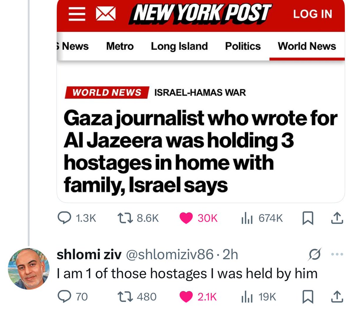 Marina Medvin 🇺🇸 (@marinamedvin) on Twitter photo One of the hostages who was held by an Al Jazeera journalist is now active on X and his posts just chill me. One of the hostages who was held by an Al Jazeera journalist is now active on X and his posts just chill me.