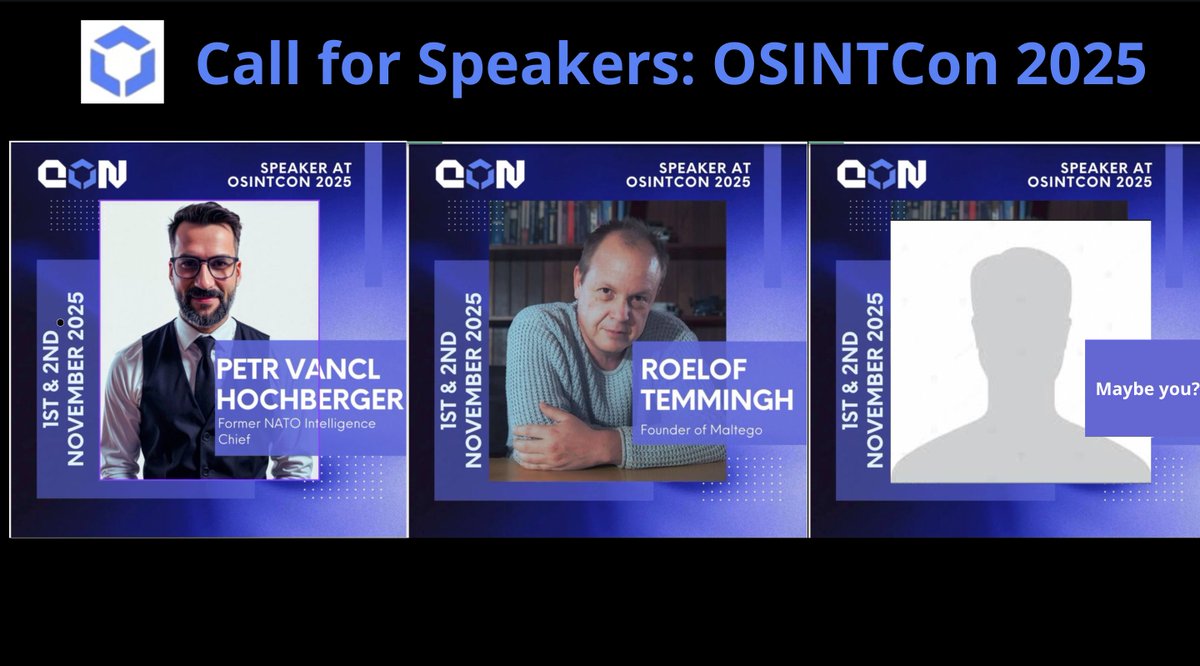 Cyber Detective💙💛 (@cyb_detective) on Twitter photo If you are passionate about OSINT and have something to say about it, you can become a speaker at OSINTcon by <a href="/osintambition/">OSINT AMBITION</a> in November
This is a free online conference (1st OSINTcon in May - 4,000+ participants)
You can submit your application here:
osintconference.com/speaker-regist… If you are passionate about OSINT and have something to say about it, you can become a speaker at OSINTcon by <a href="/osintambition/">OSINT AMBITION</a> in November
This is a free online conference (1st OSINTcon in May - 4,000+ participants)
You can submit your application here:
osintconference.com/speaker-regist…