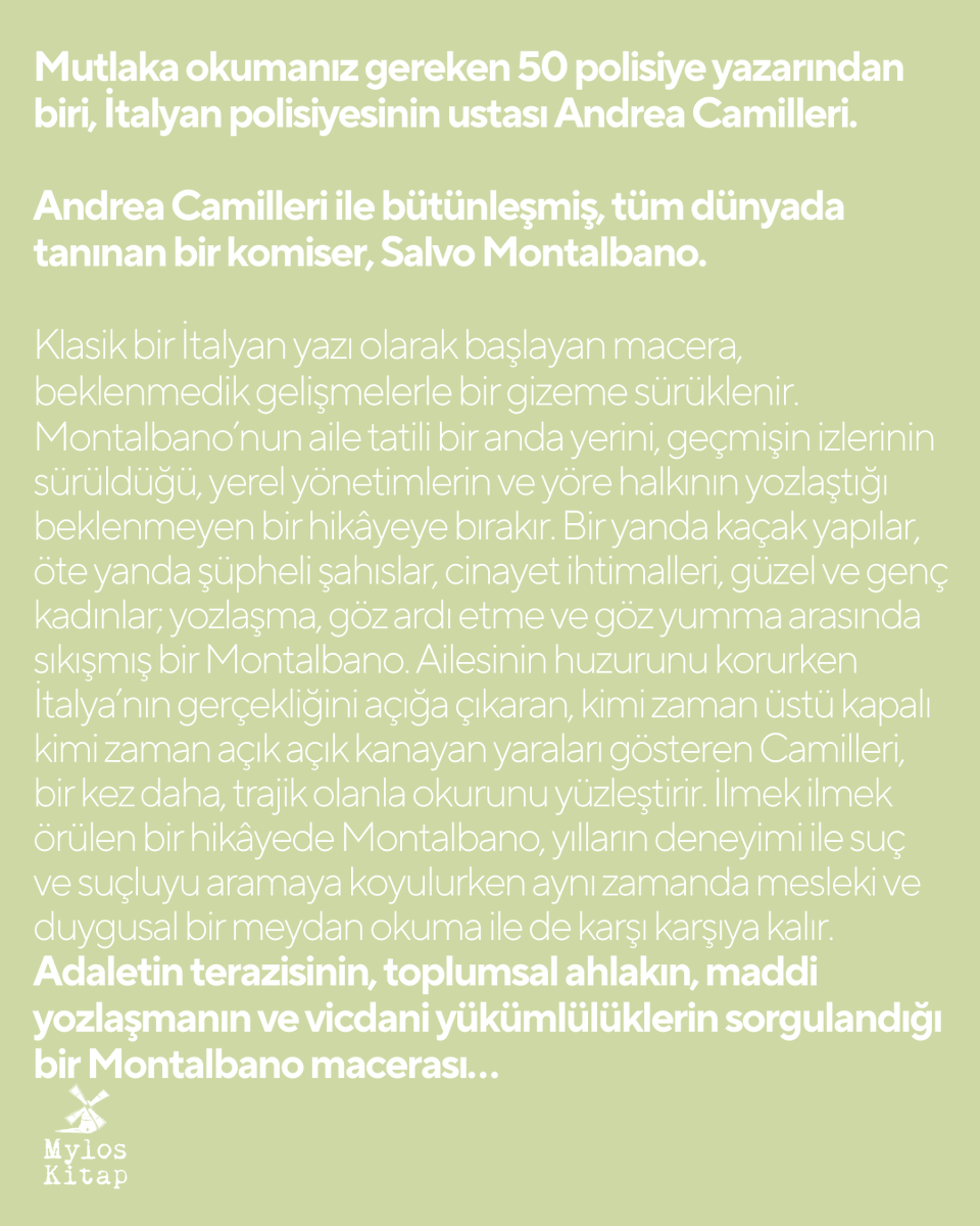 Andrea Camilleri'nin Komiser Montalbano serisi, Arman Öz'ün titiz çevirisi ve Bülent Ayyıldız'ın editörlüğüyle Mylos Kitap'tan yayımlanmaya devam ediyor. Serinin 10. kitabı "Ağustos Sıcağı" kitapçılarda ve dukkan.mylosyayingrubu.com'da!