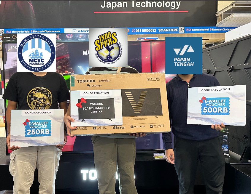 Toshiba TV (@toshibatv_id) on Twitter photo Pertandingan FC25 telah usai 🥳🥳
Juara 1 <a href="/IndoSpurs/">Indonesia Spurs</a> dapet TV
Juara 2 <a href="/papantengah/">PAPAN TENGAH</a> dapet 500k
Juara 3 <a href="/MCSCIndonesia/">Manchester City Supporters Club Indonesia</a> dapet 250k
Terimakasih dan selamatttt eaaa 🎉🎉
Mau TV juga? Bisa beli Toshiba TV di <a href="/electronic_city/">Electronic City</a> ya!
Atau ikut liga FPLku dan jadilah juara 🔥🔥🔥 Pertandingan FC25 telah usai 🥳🥳
Juara 1 <a href="/IndoSpurs/">Indonesia Spurs</a> dapet TV
Juara 2 <a href="/papantengah/">PAPAN TENGAH</a> dapet 500k
Juara 3 <a href="/MCSCIndonesia/">Manchester City Supporters Club Indonesia</a> dapet 250k
Terimakasih dan selamatttt eaaa 🎉🎉
Mau TV juga? Bisa beli Toshiba TV di <a href="/electronic_city/">Electronic City</a> ya!
Atau ikut liga FPLku dan jadilah juara 🔥🔥🔥