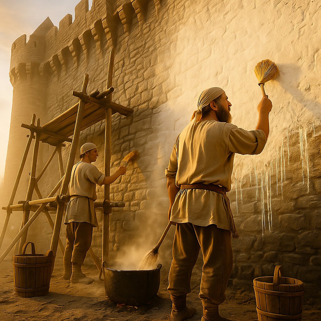 terressens's tweet photo. Les châteaux étaient chaulés
Au Moyen Âge, on enduisait et chaulait les châteaux : protection et éclat. La pierre nue est souvent un état tardif, dû à l’érosion ou aux décapages.
#MoyenÂge #Châteaux #Architecture #Chaux #Limewash #Harling #Patrimoine #Polychromie #Restauration https://t.co/YyPNm7HXsU