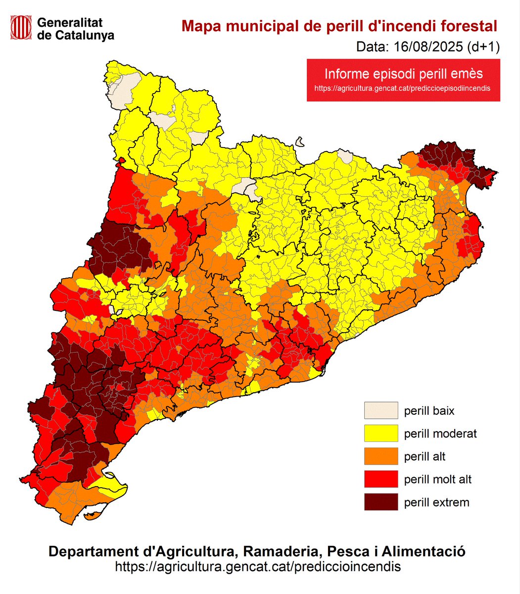 Risc important d'incendi ‼️
Activat Pla Alfa  a nivell 3 i el risc d'incendi molt alt a #Begues.
Limiteu les activitats al medi natural i recordeu la prohibició de qualsevol mena de foc a menys de 500 m de massa forestal.
 Si 👀🔥 o fum ☎️112
<a href="/ajbegues/">Ajuntament de Begues</a> 
<a href="/BBVVBegues/">Bombers Begues</a>