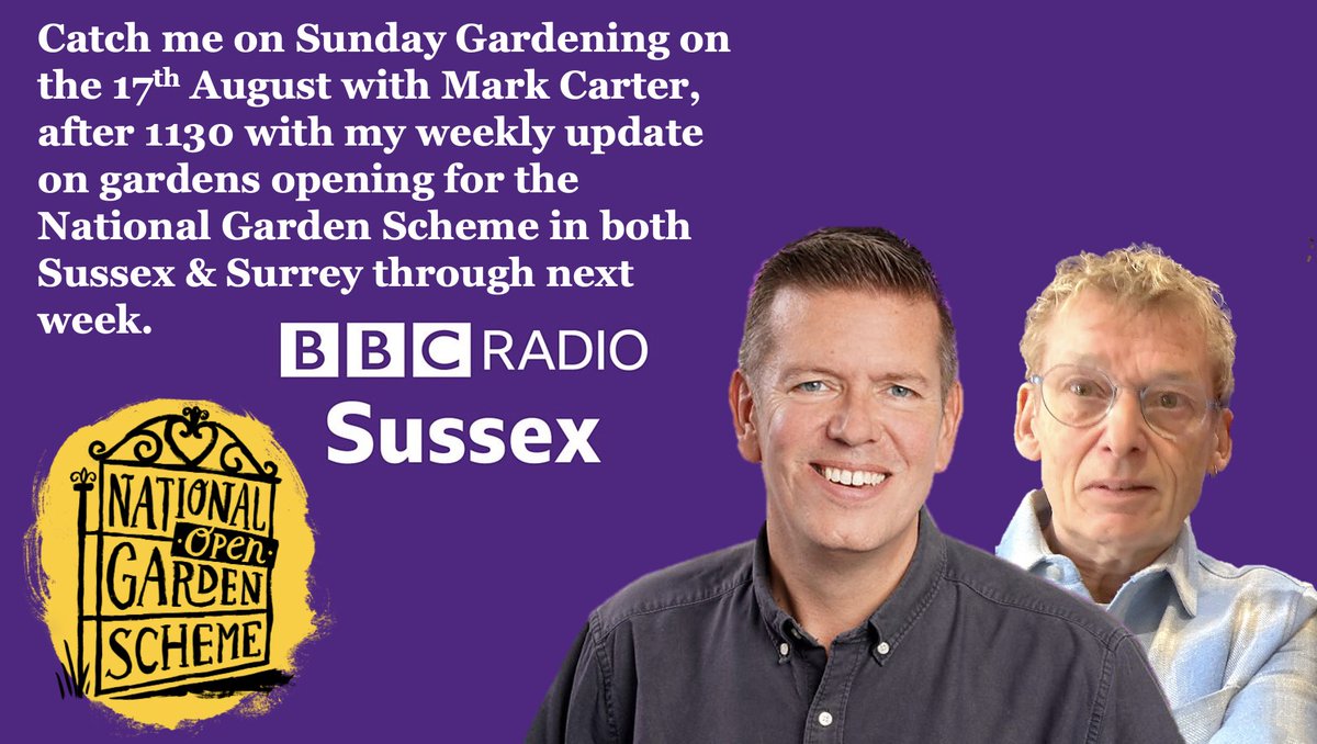 I’ll be joining Mark Carter on <a href="/BBCSussex/">BBC Sussex</a> tomorrow talking all things <a href="/NGSOpenGardens/">National Garden Scheme</a> &amp; <a href="/SussexNGS/">SussexNGS</a> #sussex #gardening