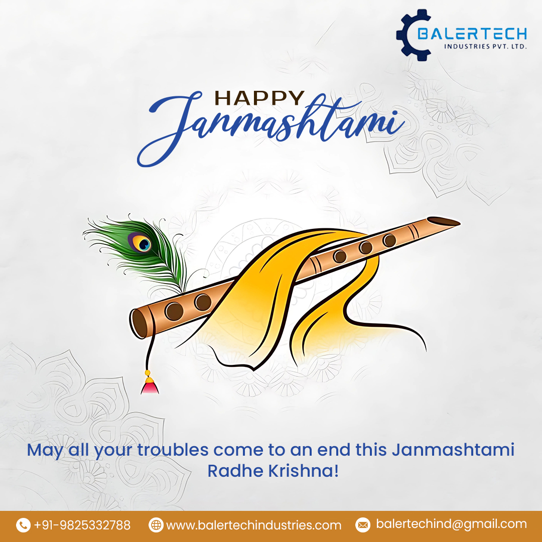 Balertech's tweet image. ♻️🌸 May the divine teachings of Lord Krishna bring balance, peace &amp;amp; prosperity to your life &amp;amp; business. 🦚✨
Balertech Industries wishes you a blessed &amp;amp; joyful Janmashtami! 🙏
#HappyJanmashtami #Balertech #RadheKrishna