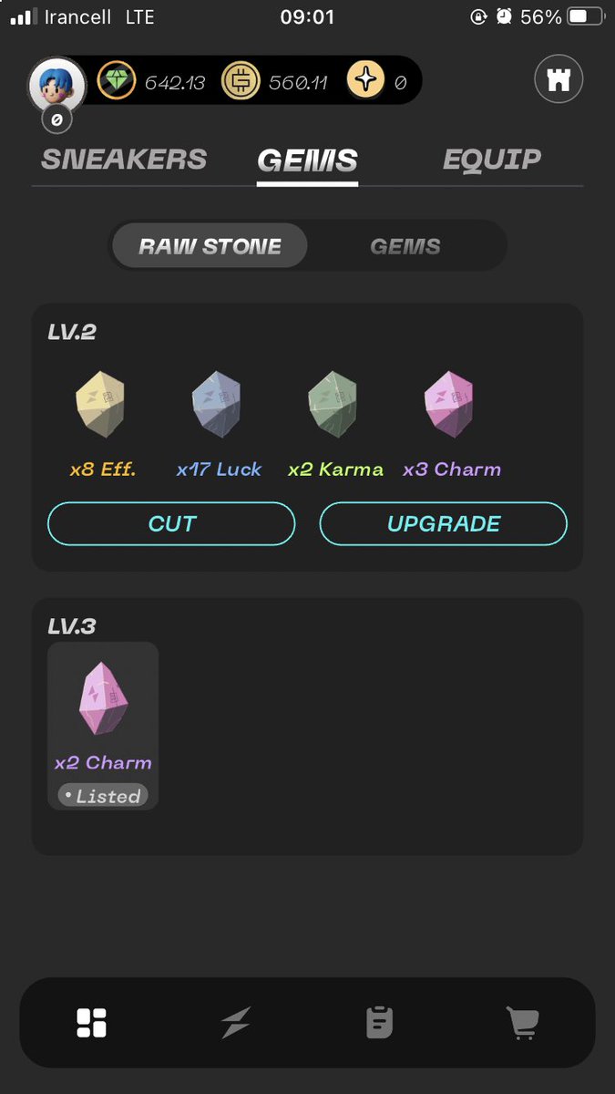 SmaeiliVahid's tweet photo. ▪️Raw Stones Upgrade (Lv 1 -> Lv 2)
🔵 Luck: 50 times, 17 times successful
🟡 Efficiency: 18 times, 8 times successful
🟢 Karma: 5 times, 2 times successful
🟣 Charm: 5 times, 3 times successful
#stepngo #upgrade #rawstone