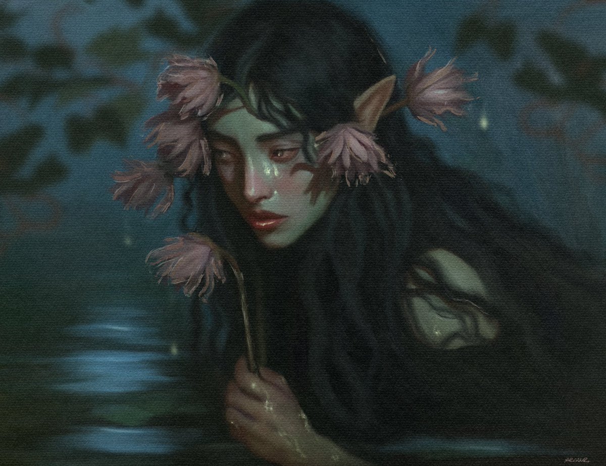 good morning, wandering souls by the river 🤍

my new artwork,
“a bouquet for the river’s ghost” now live on <a href="/foundation/">Foundation 🌐</a> 🧚🏻‍♀️