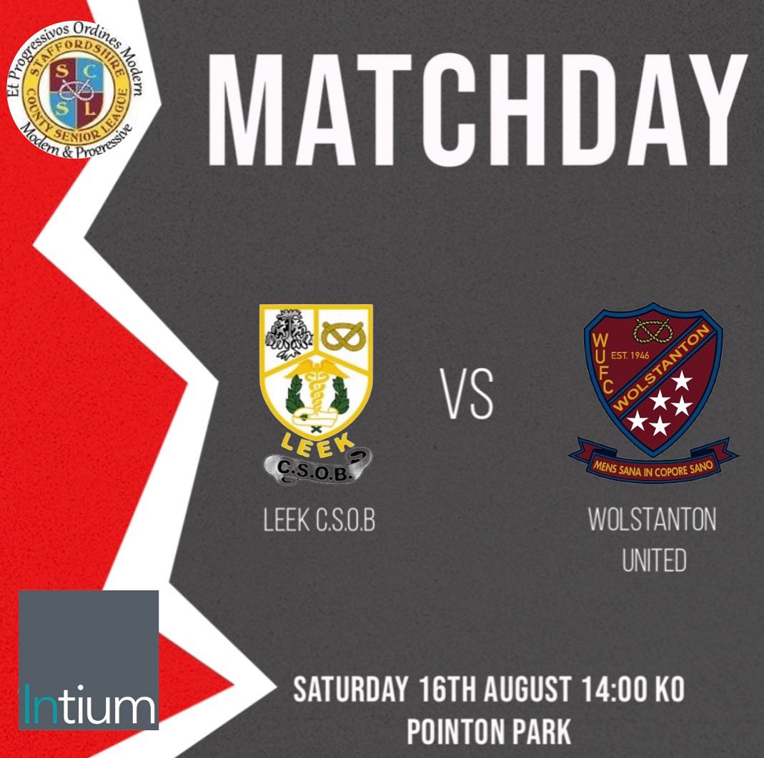 Matchday 5, today sees us travel to Pointon Park to take on Leek C.S.O.B, we will be looking to bounce back from last weeks defeat. 

📍Pointon Park, Felthouse Lane, Cheddleton, Leek, ST13 7BP

⏱️ 14:00pm Kick Off