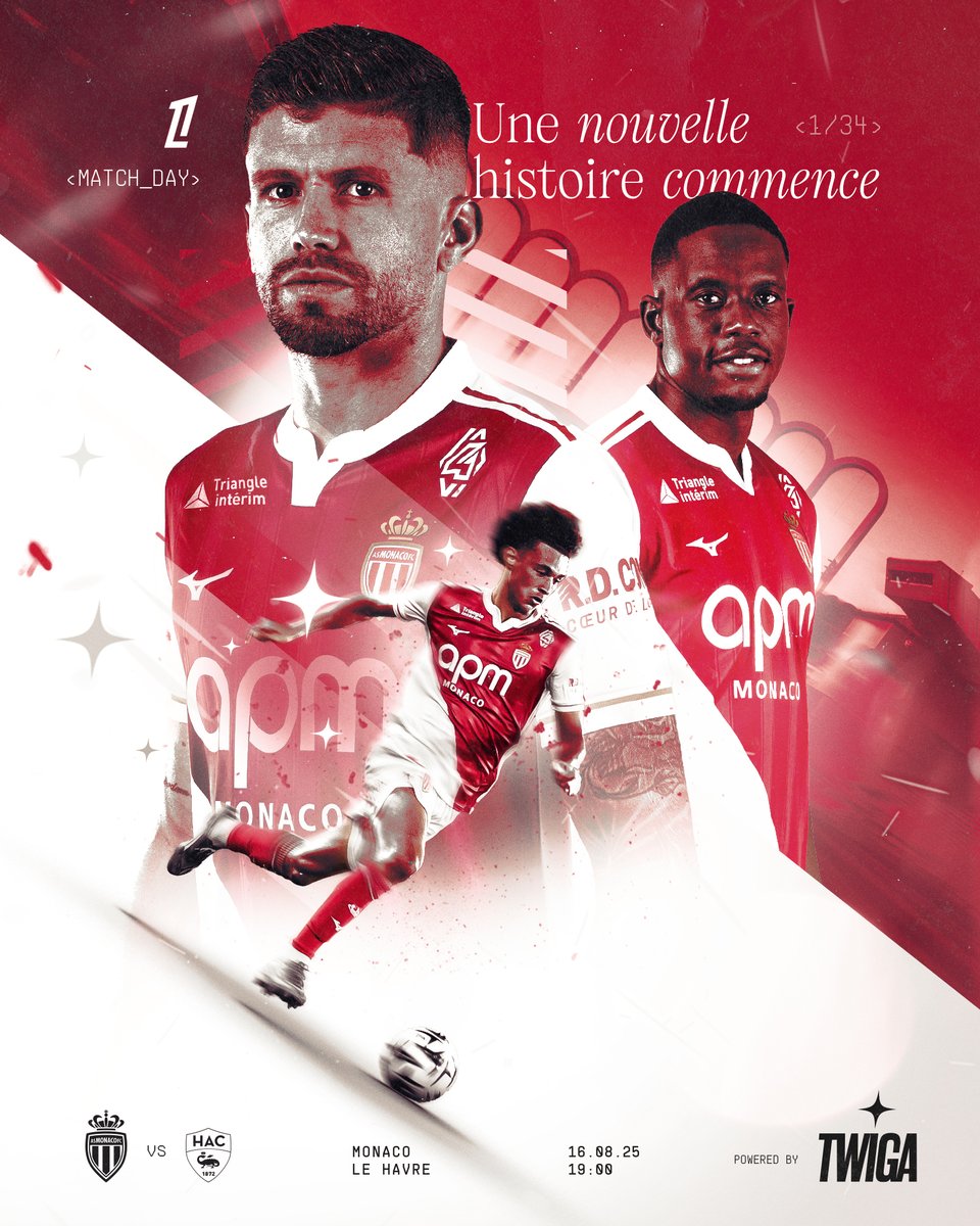 AS_Monaco's tweet image. 𝐌𝐀𝐓𝐂𝐇𝐃𝐀𝐘 ⚔️

🆚 @HAC_Foot
🏟 Stade Louis-II
🕒 19h
📺 @ligue1plus
📲 #ASMHAC 
🤝 Twiga 

𝗗𝗮𝗴𝗵𝗲 𝗠𝘂𝗻𝗲𝗴𝘂 🇲🇨