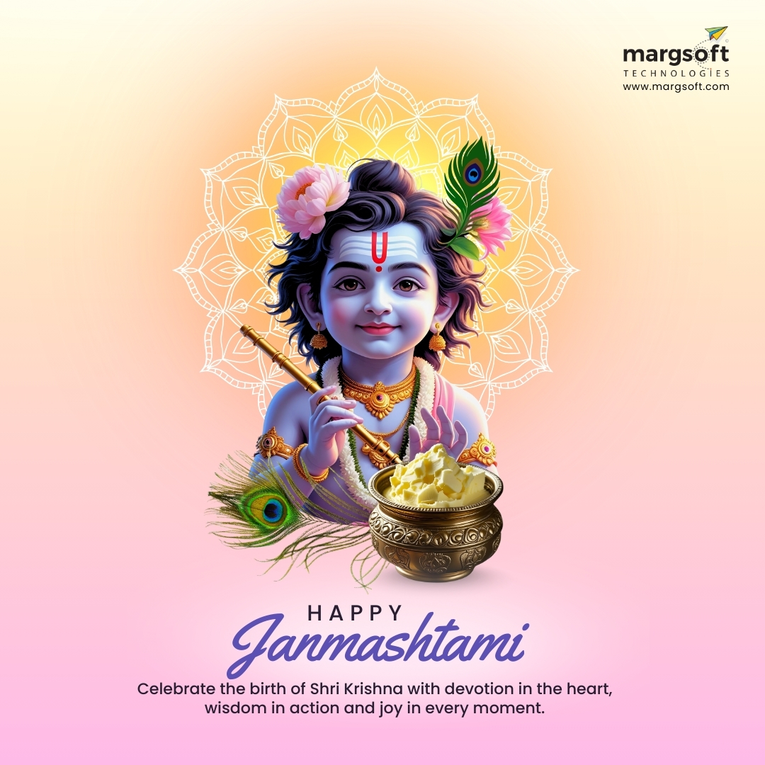 MARGSOFT_Tech's tweet image. This Janmashtami, let us be inspired by Lord Krishna’s teachings — to lead with courage, think with clarity and act with compassion. 

May the festival bring balance, creativity, and prosperity to life and work.

MARGSOFT wishes you a joyful and divine Janmashtami 2025!!