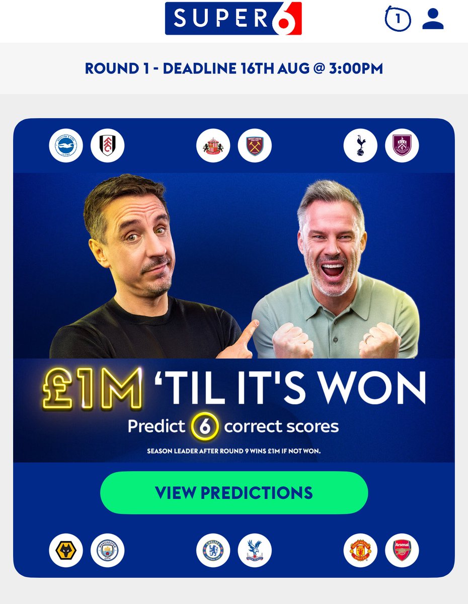 We’re closed for entrants into our #FPL competition but it’s not too late if you’d like to join our <a href="/Super6/">Super 6</a> Mini League.

Please DM for details 
#super6