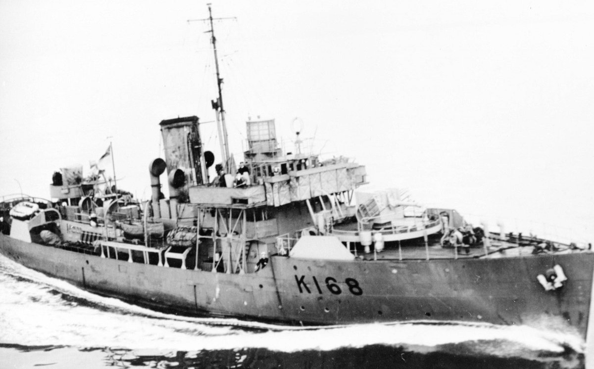 Flower class corvette HMCS The Pas (K 168): Launched 16.08.41.