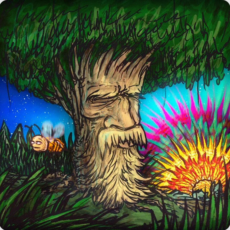 SilveryZerps's tweet photo. Happy weekend!
It's been almost two years since Tree Face 120 was created, after New York Times' report on the SpaceX Bitcoin sale bringing down crypto prices... #DaleForwardArt #TreeFaces https://t.co/INg2ykrsLN
