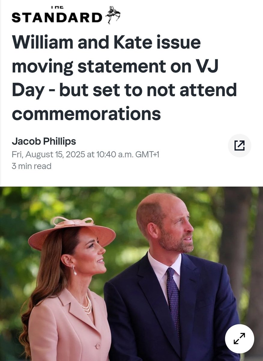 Senior royals can’t pick and choose when duty is “convenient.” VJ Day is about honouring heroes who gave everything, including their lives.
Skipping VJ Day while the rest of the royals show up? Lazy and entitled. These are senior royals, not Instagram influencers. Meanwhile,