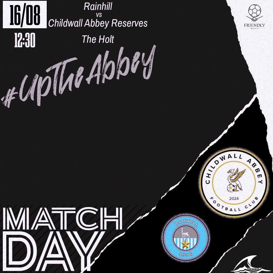ChildwalAbbeyFC's tweet photo. First KO today!! ⚽

The reserves away at Rainhill, 12:30pm Kick off.

Can the reserves get that first vital win under their belt before the start of the season? Hopefully the lads can do the business!!

Sponsored by
Childwall Abbey Hotel 
Ashcroft Plastering  
Calisa Coffee Shop https://t.co/BUgvuM5DE3