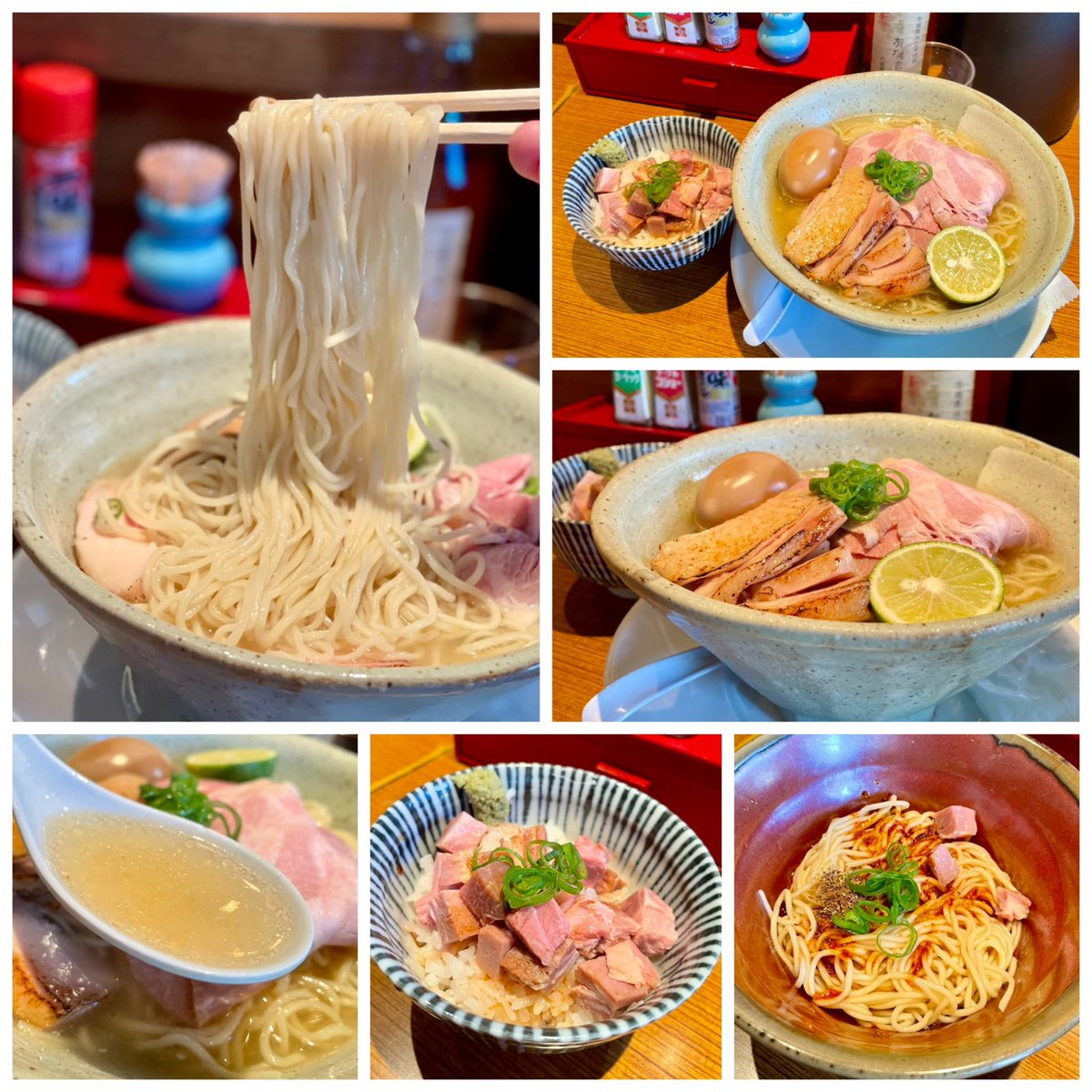 【荒町商店中華そば ふじやま】若林区荒町

✤特製小アジ煮干し冷やしそば(大盛)
✤シビレ玉 ✤〆の肉飯

今年も最高の冷やし頂きました︎💕︎器までキンキンに冷えたスープ✨️ひと口目からお口いっぱいに広がる煮干し感✨️途中すだちを絞って爽やか✨️肉飯も和え玉も絶品︎で最高すぎ👍︎ごち様🙏