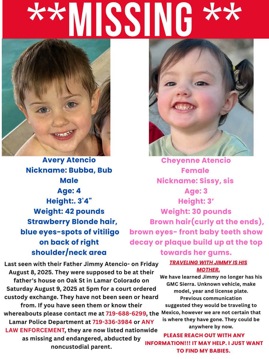 MamaBones17's tweet photo. @KOAA Can you help find these children from Lamar, Colorado?? https://t.co/2du6ROLw7P