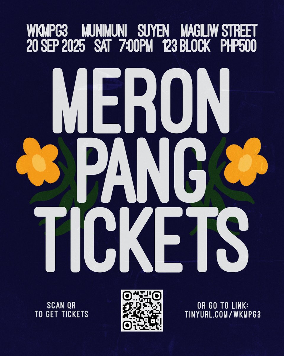 Munimuni (@munitheband) on Twitter photo WAG KANG PAPAHULI! 🫵
🤳🏻 SCAN DA QR!
Or thru the link:
tinyurl.com/WKMPG3
'Di rin papahuli sina SUYEN at <a href="/MagiliwStreet/">Magiliw Street</a> WAG KANG PAPAHULI! 🫵
🤳🏻 SCAN DA QR!
Or thru the link:
tinyurl.com/WKMPG3
'Di rin papahuli sina SUYEN at <a href="/MagiliwStreet/">Magiliw Street</a>