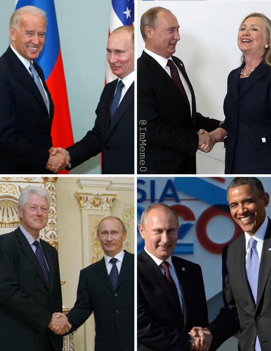 The Democrats have a problem with Trump smiling and shaking hands with Putin.....
Hey <a href="/HillaryClinton/">Hillary Clinton</a> 
Hey <a href="/JoeBiden/">Joe Biden</a> 
Hey <a href="/BillClinton/">Bill Clinton</a> 
Hey <a href="/POTUS44/">President Obama</a> ..........IS THIS YOU?!🤔🤨 #Hypocrisy of the #Democrats