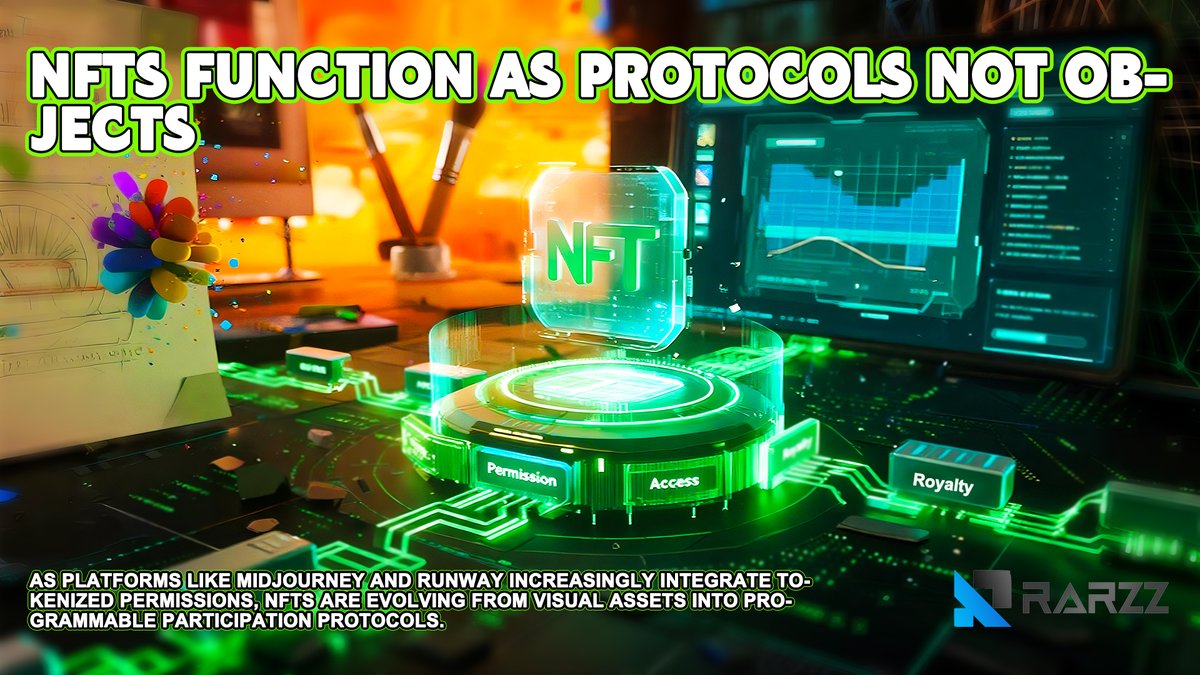 rarzz_1's tweet photo. 📰 Cointelegraph reports platforms like Midjourney &amp; Runway are testing NFT-based roles in AI tools.
🖼 At Rarzz, this isn’t a feature, it’s the future.
🤖 NFTs become programmable modules for licensing, AI co-creation &amp; scalable value-sharing.
Join the shift.
#Rarzz #NFTProtocol https://t.co/dmiMo8pXUp
