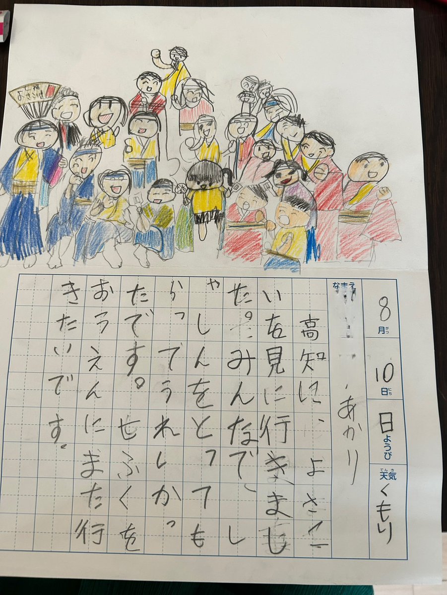 asaxlovexuraja's tweet photo. 今年の絵日記になった夏の思い出🍻🏮

七福の皆さんと写真撮ってもらったこと📸
沢山の人を描くのが大変でだんだん雑に😂

 #七福よさこい連祝禧 
 #よさこいキッズ
 #感謝 https://t.co/YLtdwSRn76