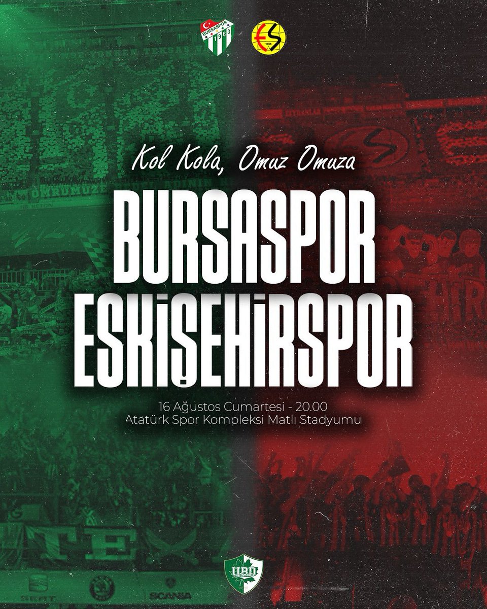 🏆 Dostluk Maçı l #KolKolaOmuzOmuza
🆚 Eskişehirspor
📆 16 Ağustos 2025
⏱️ 20:00
🏟️ Atatürk Spor Kompleksi Matlı Stadyumu
💰 Ağaçlandırma çalışmaları kapsamında fidan dikimi