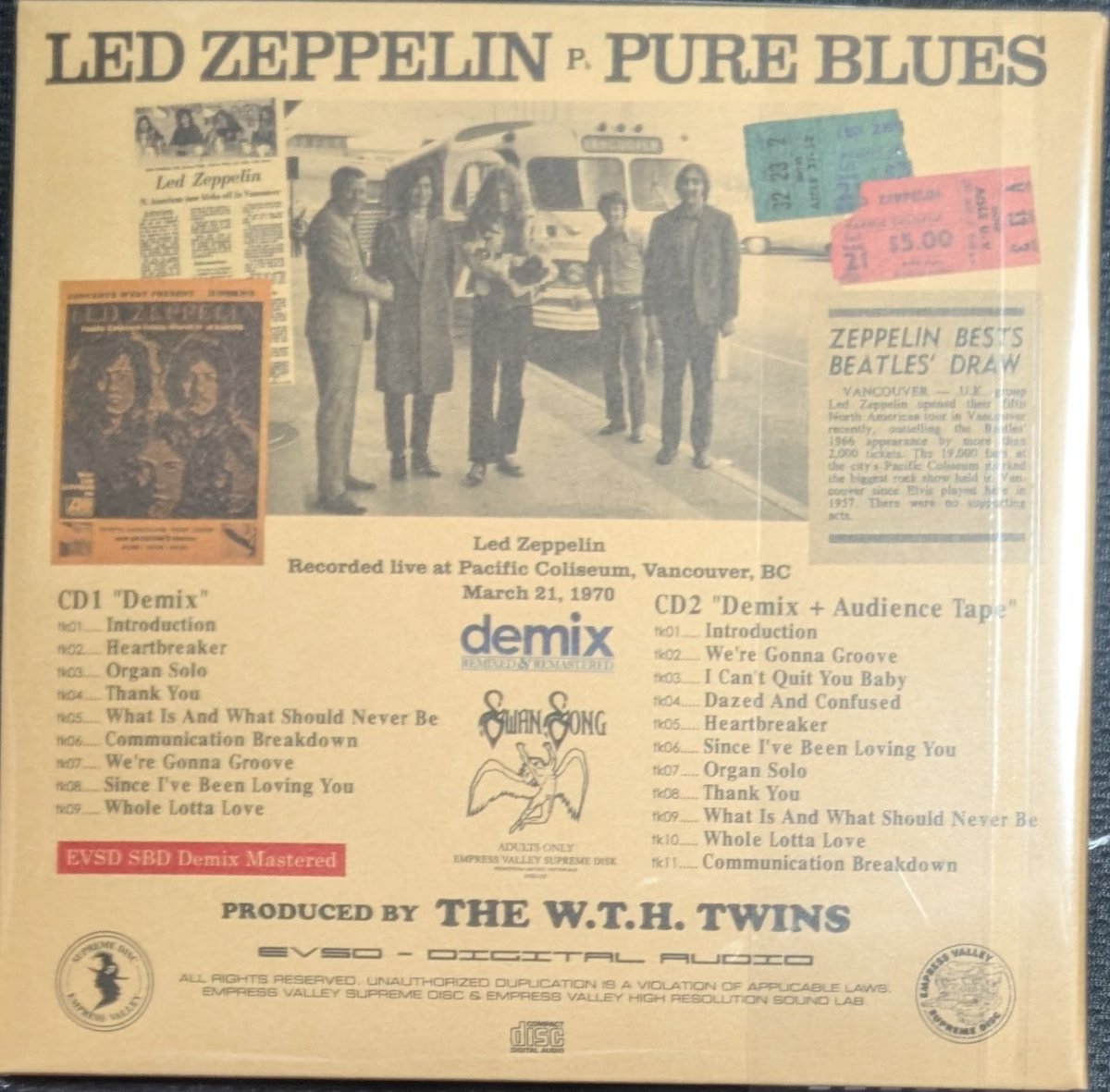 Led Zeppelin『PURE BLUES Demix』(1970/3/21 Vancouver, 2CD+Photo Led Zeppelin『PURE BLUES Demix』(1970/3/21 Vancouver, 2CD+Photo