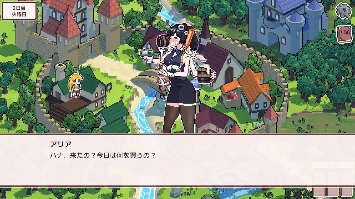 chibicode280's tweet image. 来週魔王が攻め込んでくることを知った弱い主人公が、村のあちこちを巡りながら魔王を倒す方法を探すゲーム、「決戦は来週!」です。
#screenshotsaturday #indiedev #pixelart #ドット絵