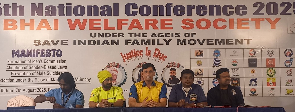 #Ride4Men riders covered 16k kms in 32 days bagging 40 world records  
Mr Panwar, Dr Amjad Khan, Mr Srinivasa

#MensRightsIndiaMeet
#NatCon2025Bhopal
#15thSIFNationalMeet