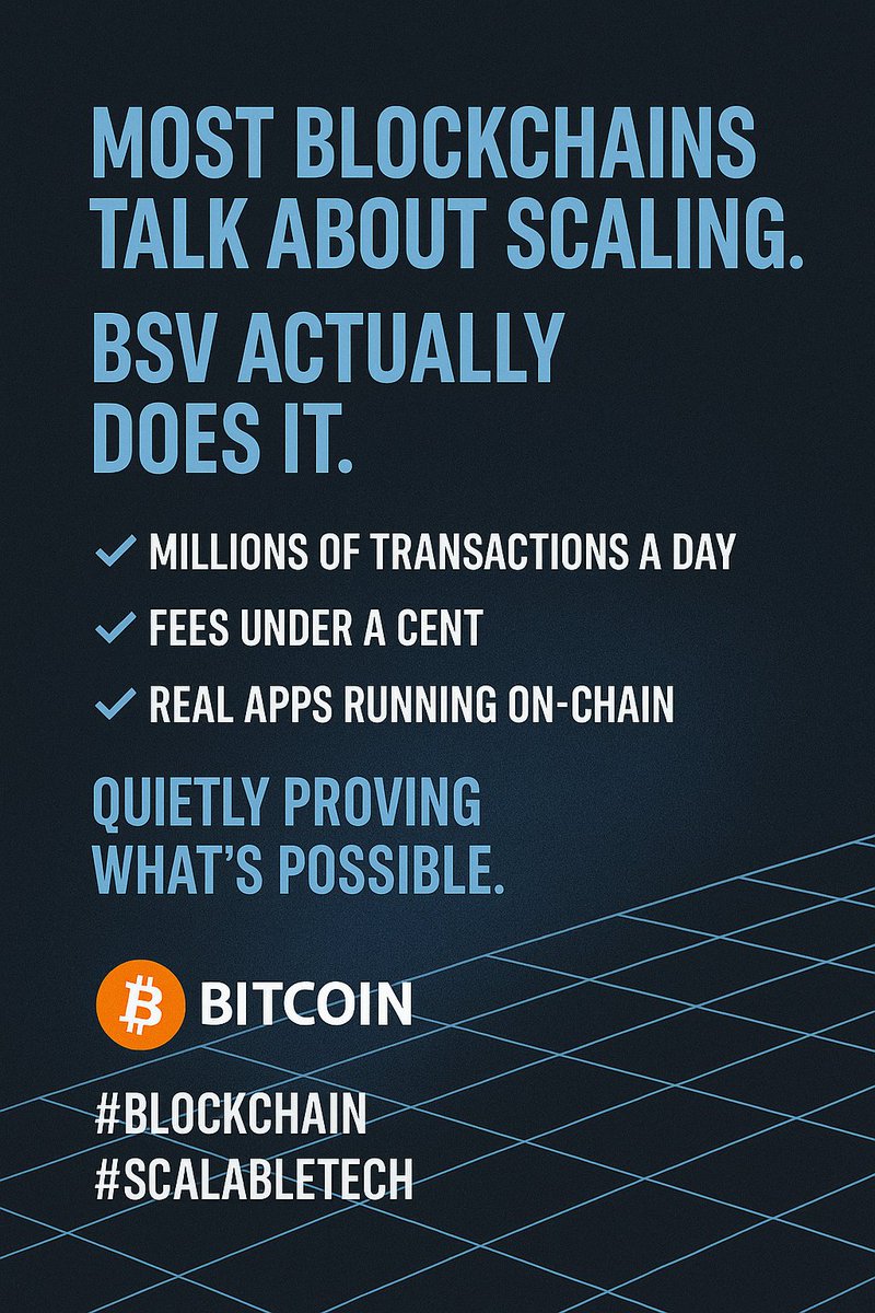 Inno_vyse's tweet image. MOST CHAINS TALK ABOUT SCALING.
WHILE BSV ACTUALLY DOES IT.

BSV QUIETLY PROVING WHAT&apos;S POSSIBLE

#Blockchain #ScalableTech