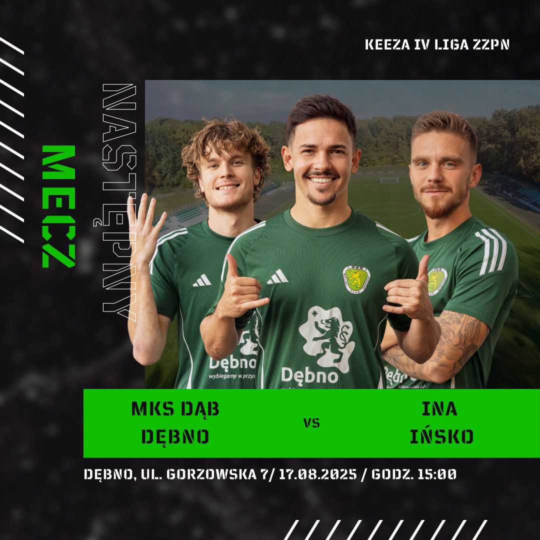 DabMks's tweet photo. ⚽ Wracamy na Gorzowską i gorąco liczymy na Waszą liczną obecność! 

W niedzielę o 15:00 w ramach 2. kolejki KEEZA IV ligi zagramy u siebie z Iną Ińsko i powalczymy o zwycięstwo! 💪 https://t.co/X1pSgStxHw