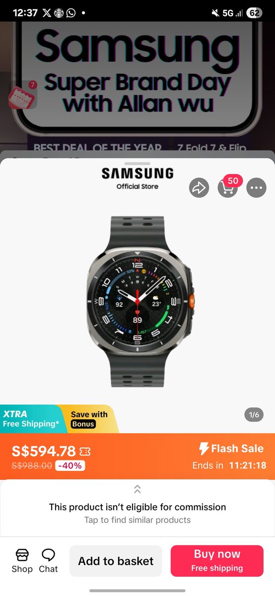 Rant: Frustrated that I peeordered my <a href="/SamsungSG/">Samsung Singapore</a> Watch Ultra in July at SGD908 for the SGD80 discount. Next day, Tiktok live stream selling at SGD594. Now, August still waiting for delivery but saw many stocks in shopping centre at SGD908. #Walaueh #Samsung
