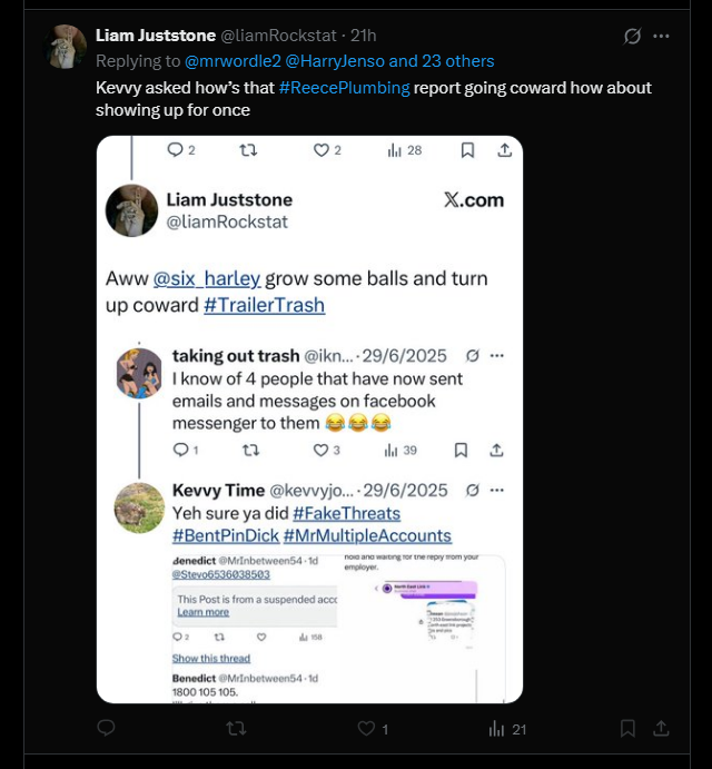Razor1640's tweet photo. @mrwordle2 @HarryJenso @Predatorhunta6 @SlavDeGreat @bj2079 @liamRockstat @MattGurchenk0 @grok @Stevo6536038503 @Relaxwithpets1 @raarrrgggghhhhh @CBarrabran @MareeSolaris @kevvyjohnooo @T58388Magic @char_lee23 @NadsBack469 @ChristyDanFan @X @GigantoorJ @mattgurchenko @Safety @mrwordle11 @JCorfe @old_meadows @liamRockstat is deep in the echo chamber with his pedo fuckwit boyfriends @Stevo6536038503, @Predatorhunta6 the pussy bitch, @HarryJenso the pathetic mutt
Read #everysingleword you pathetic peices of shit.
Keep #runningscared you #15minutecowards!
You're fucked 😉 https://t.co/jhjIQAhqre