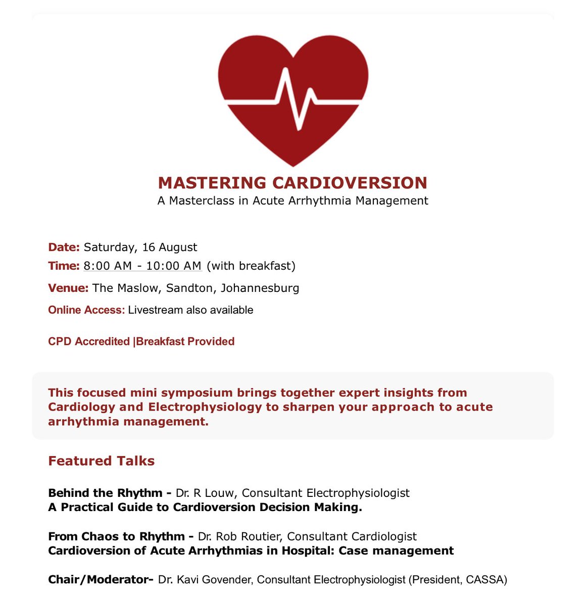 MusaMayayise's tweet image. Saturday morning started with this webinar. Useful talk on atrial fibrillation #cardioversion. 

#AtrialFibrillation
#Ablation
#ECG 
#DOAC 
#AntiArrhythmic