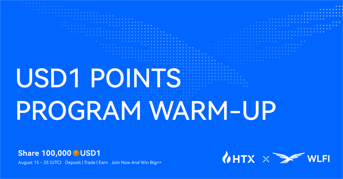 HTX_Global's tweet photo. 🦅  Get Ready!  🦅

USD1 Points Program Warm-up!
Share 100,000 USD1!

Join now and win big>>
https://t.co/9b2JDNflxT https://t.co/48h3XCa5Ny