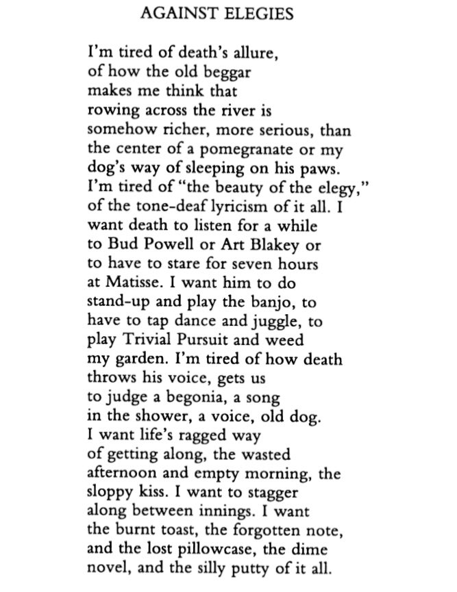 amazed to encounter this 1999 poem by one Jack Ridl. it's like the urtext of the twee, histrionically sincere poetry now predominant online. with minimal alteration one can easily imagine these lines being delivered by the love interest in a Netflix John Green adaptation
