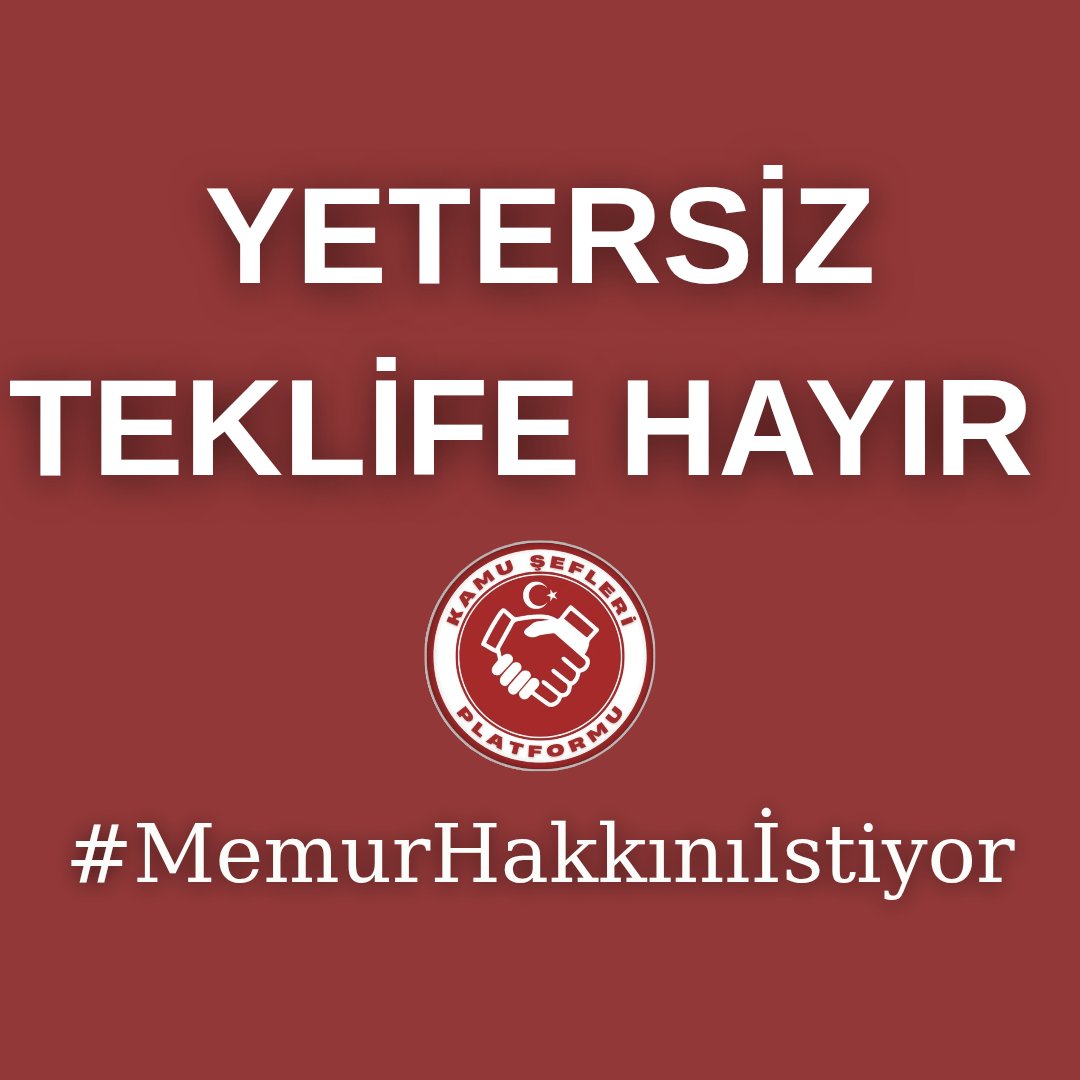 📢 Memura teklif edilen zam:
2026’da %10 + %6
2027’de %4 + %4
Enflasyon karşısında eriyen maaşlara çözüm değil!
<a href="/RTErdogan/">Recep Tayyip Erdoğan</a> <a href="/isikhanvedat/">Prof. Dr. Vedat Işıkhan</a> <a href="/memetsimsek/">Mehmet Simsek</a>
#MemurHakkınıİstiyor