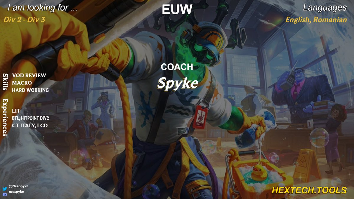 Nyah Spyke (@neaspyke) on Twitter photo After a pretty tragic split at Delta Syndicate, i am looking for new opportunities as a HC or AC.
DM me here or on discord.
Any like or retweets are appreciated
<a href="/LFTDiscord/">LFT Discord - lol/val/rl</a>
<a href="/LoL_LFT/">LoL Looking For Team 🇮🇹 🇪🇺</a>
<a href="/LFT_Mena/">LFT_Mena</a>
<a href="/LFT_LPLOL/">LFT LPLOL</a>
<a href="/lft_prime/">Prime League LFT</a>
<a href="/LoL_LFT_ITA/">LoL LFT 🇮🇹</a>
<a href="/LFT_LoL_EU/">LFT_LoL_EU</a>
<a href="/LFT_Original/">Looking For a Team ⚡</a> After a pretty tragic split at Delta Syndicate, i am looking for new opportunities as a HC or AC.
DM me here or on discord.
Any like or retweets are appreciated
<a href="/LFTDiscord/">LFT Discord - lol/val/rl</a>
<a href="/LoL_LFT/">LoL Looking For Team 🇮🇹 🇪🇺</a>
<a href="/LFT_Mena/">LFT_Mena</a>
<a href="/LFT_LPLOL/">LFT LPLOL</a>
<a href="/lft_prime/">Prime League LFT</a>
<a href="/LoL_LFT_ITA/">LoL LFT 🇮🇹</a>
<a href="/LFT_LoL_EU/">LFT_LoL_EU</a>
<a href="/LFT_Original/">Looking For a Team ⚡</a>