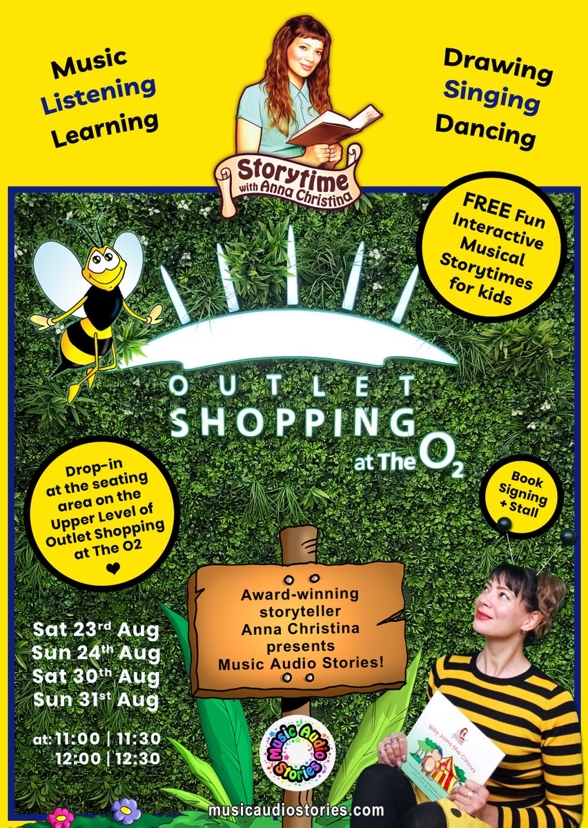 ⭐<a href="/TheO2/">The O2</a>⭐ 

Delighted to announce I am returning to #TheO2 this August! 🎉

Drop-in at the Upper-Level seating area at:

📅 Saturday 23rd August
📅 Sunday 24th August
📅 Sunday 30th August
📅 Sunday 31st August
🕘 11:00 | 11:30 | 12:00 | 12:30

Info ➡️ musicaudiostories.com/blog/august-at…