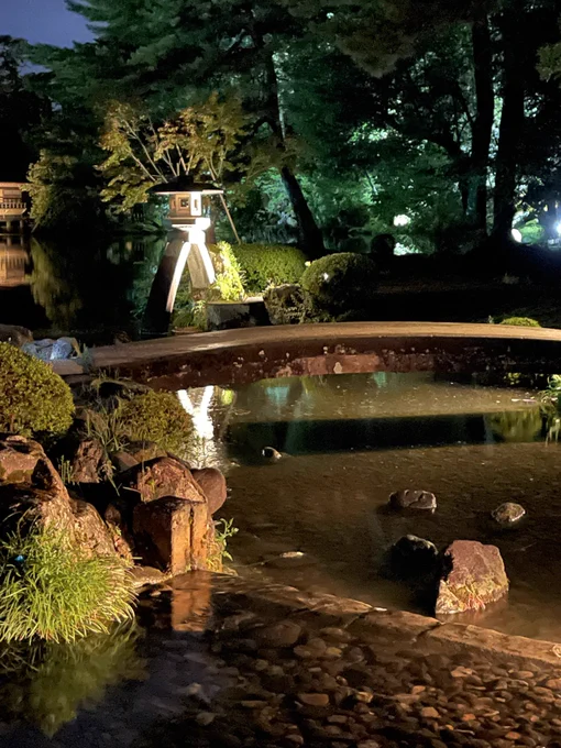 これはこの前撮ったライトアップされた兼六園と金沢城